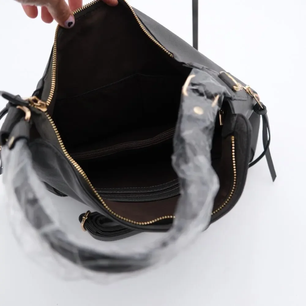 Gray FLO-MOTOR Shoulder/Crossbody Bag - Polyurethane Lots Of Compartments